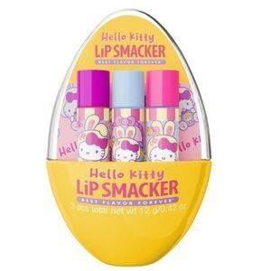 Limited Hello Kitty Easter Basket Egg Lip Smacker Balm Trio Springtime lip gloss